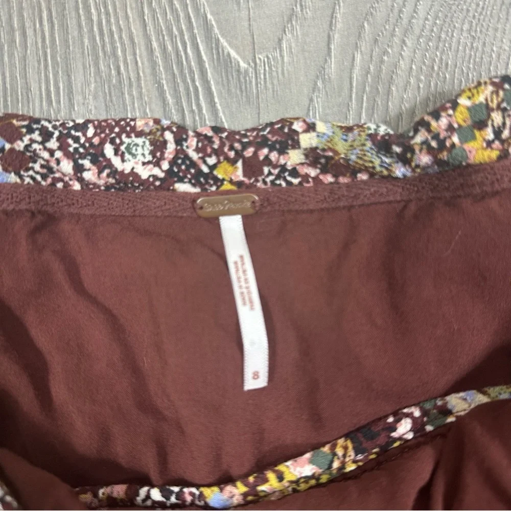 Free People Snake Print Mini Skirt Ruched Waist Size‎ 8